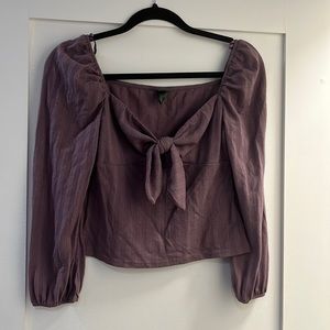 Purple Quarter Sleeve Crop Top